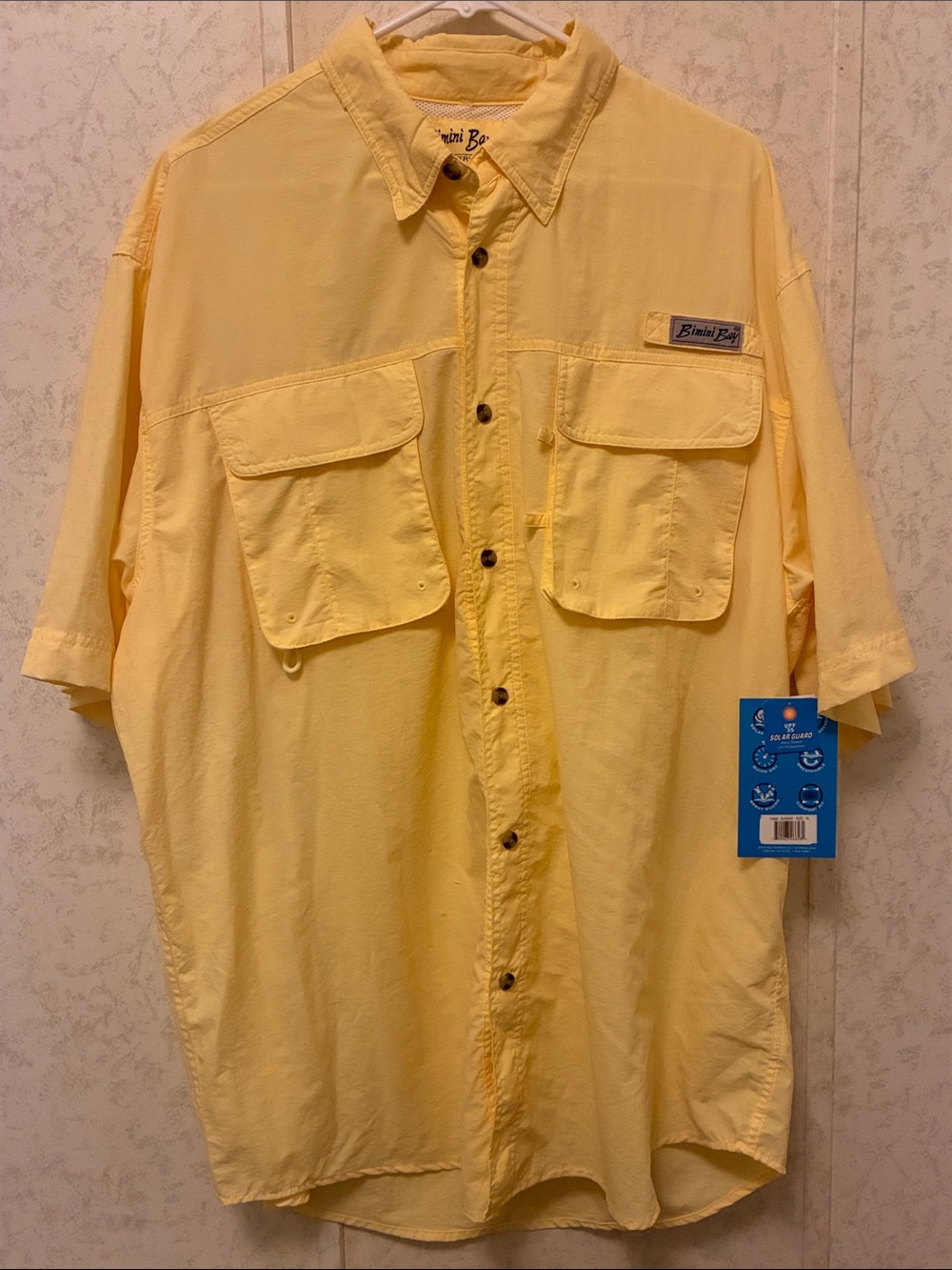 Bimini Bay Men’s Casual Short Sleeve Button-Down Shirt - Yellow